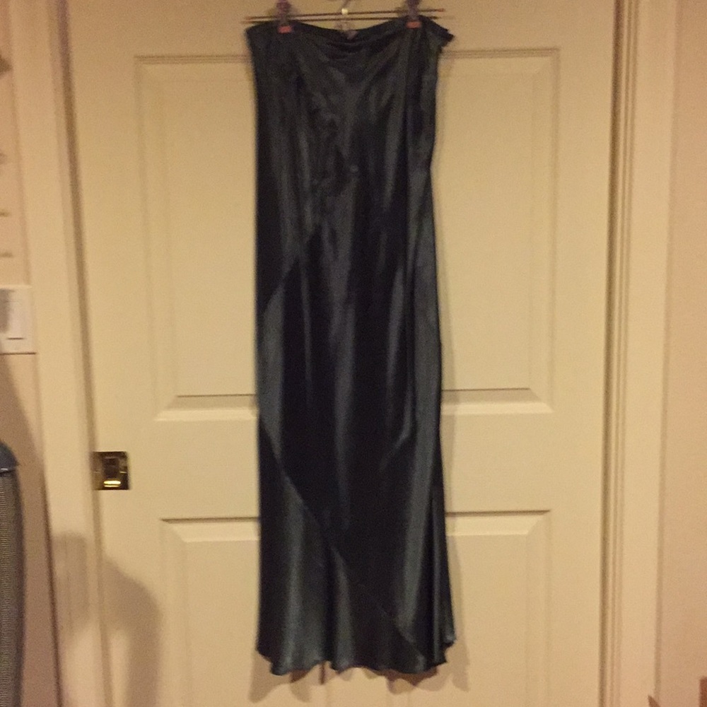 Long gray silk skirt
